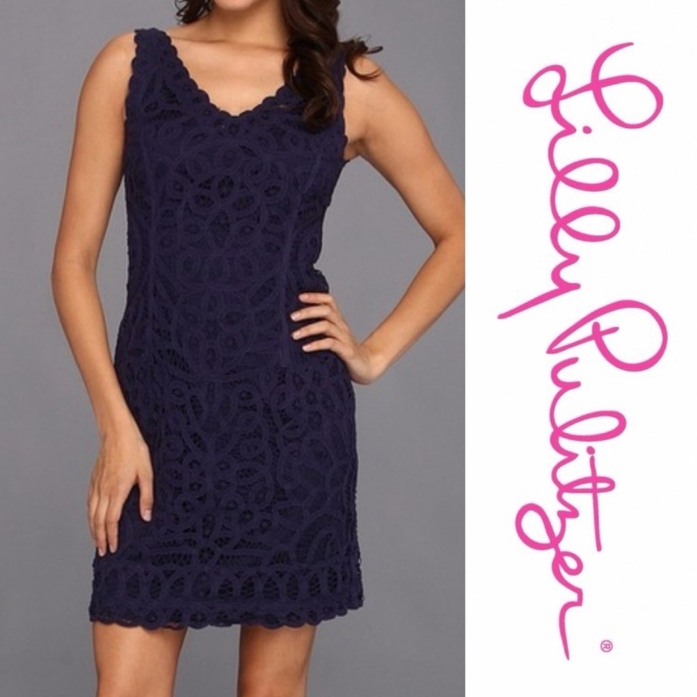 EUC Lily Pulitzer navy shift dress